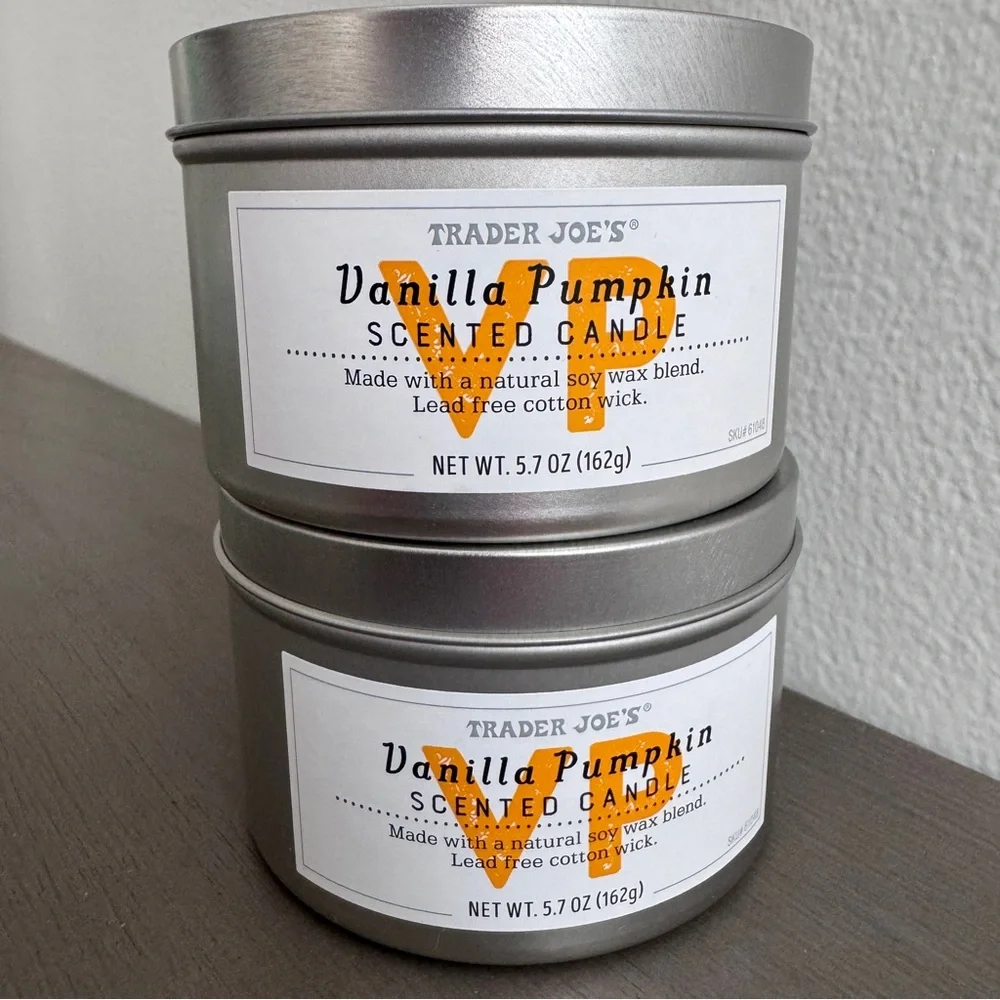 2 Pack - Trader Joe’s Vanilla Pumpkin Candle - New